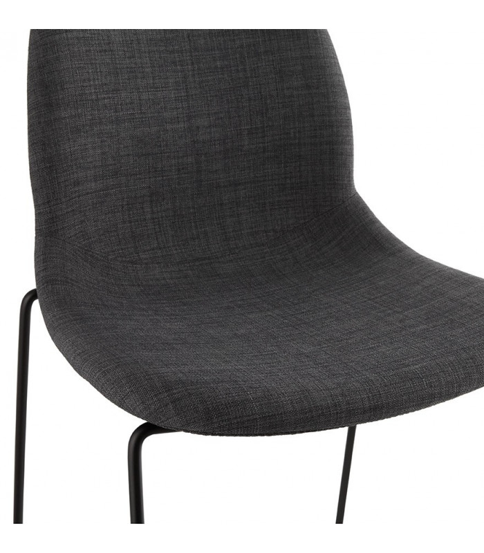 Tabouret de bar design gris foncé en tissu Burbidge