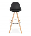 Tabouret de bar design noir en plastique Alassio