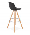 Tabouret de bar design noir en plastique Alassio