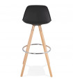 Tabouret de bar design noir en plastique Alassio
