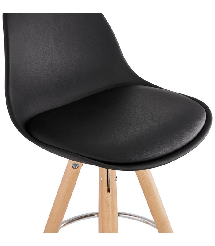 Tabouret de bar design noir en plastique Alassio