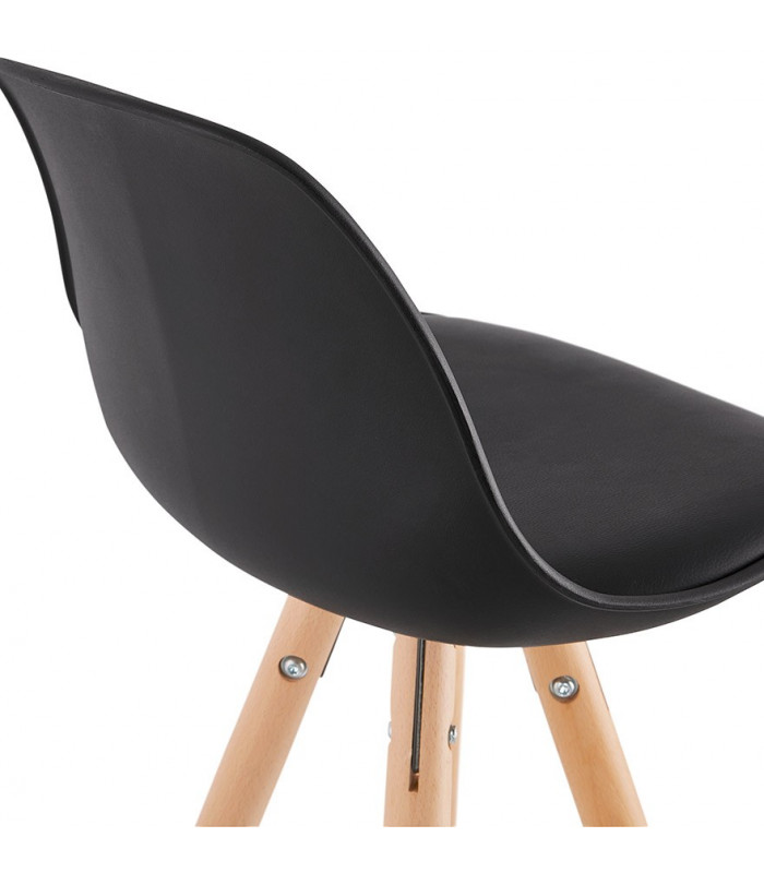 Tabouret de bar design noir en plastique Alassio