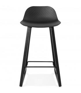 Tabouret de bar design noir en plastique Hoopla Mini