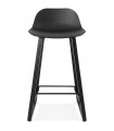 Tabouret de bar design noir en plastique Hoopla Mini