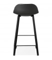 Tabouret de bar design noir en plastique Hoopla Mini