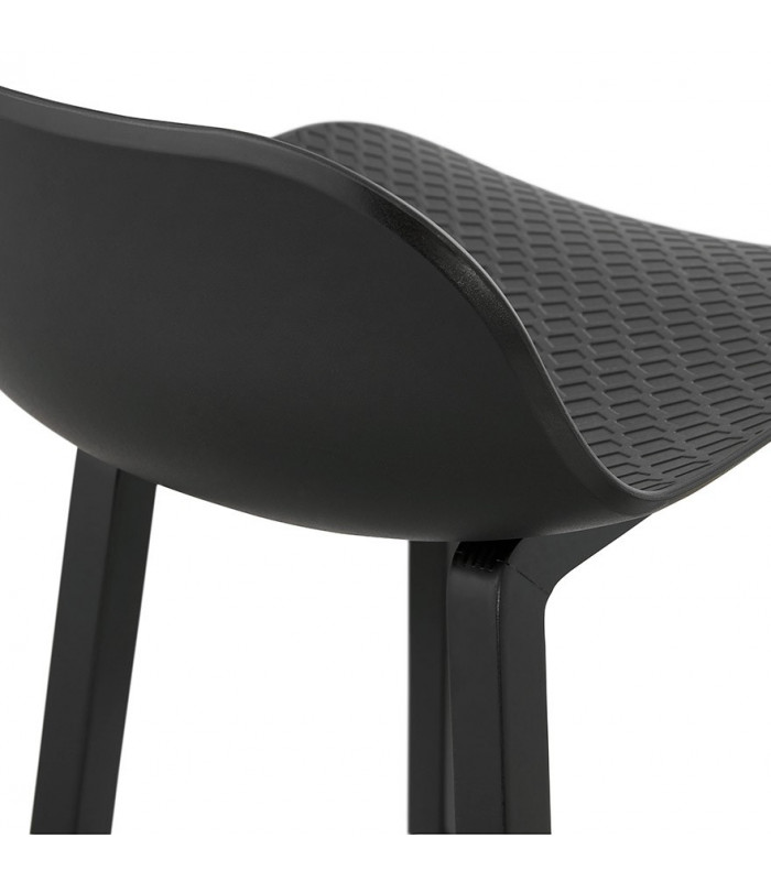 Tabouret de bar design noir en plastique Hoopla Mini