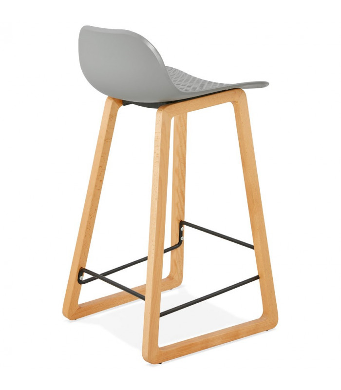 Tabouret de bar design gris en plastique Allegra