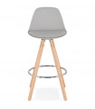 Tabouret de bar design gris en plastique Alassio Mini