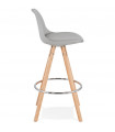 Tabouret de bar design gris en plastique Alassio Mini