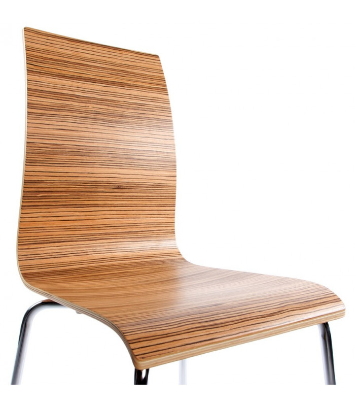 chaise design (non empilable) zebré en bois Boyer