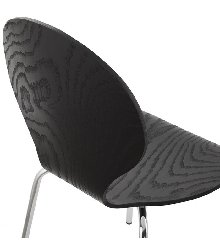 Chaise design noir en bois Knight