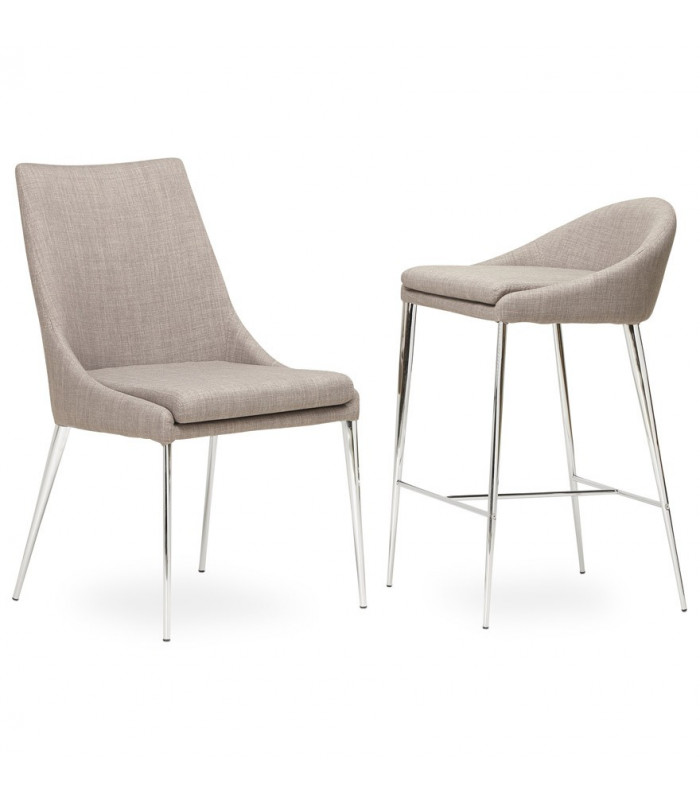 Chaise design gris en tissu Avery