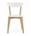 Chaise design blanc en bois Fayola