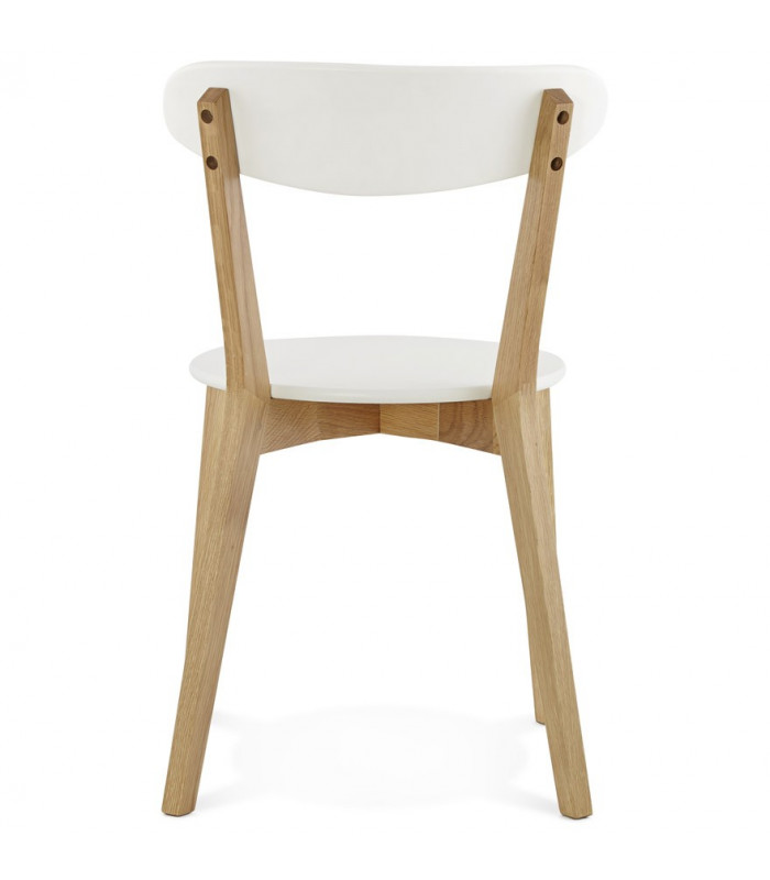 Chaise design blanc en bois Fayola