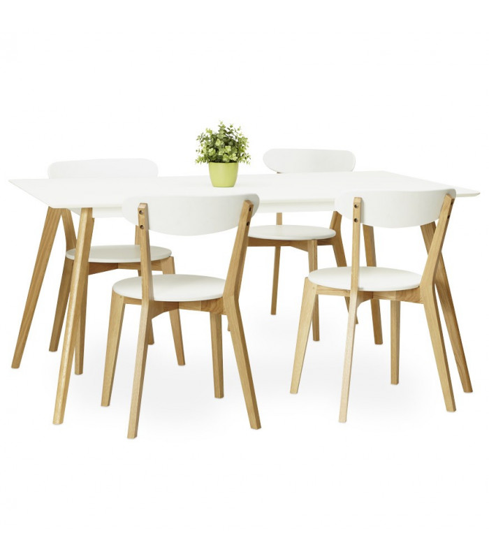 Chaise design blanc en bois Fayola