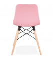 Chaise design rose en plastique et bois Delphine