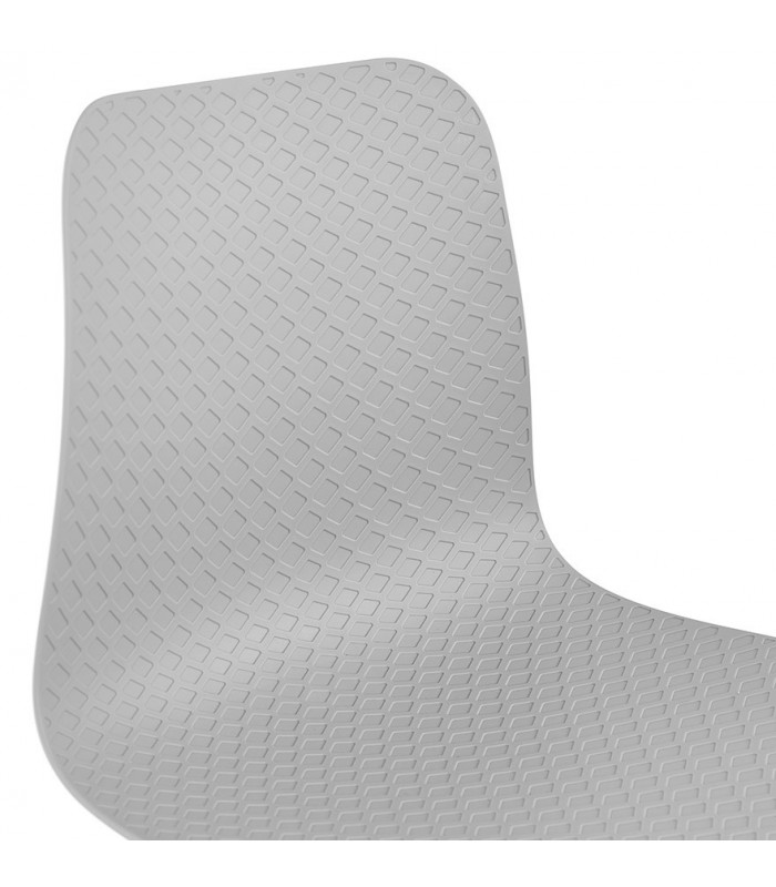 Chaise design gris en plastique et bois Delphine