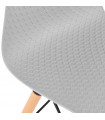 Chaise design gris en plastique et bois Delphine