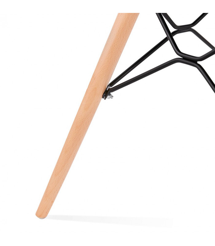 Chaise design gris en plastique et bois Delphine