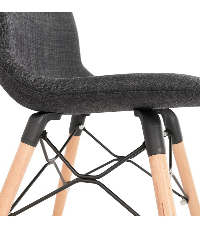 Chaise design gris foncé en tissu Kingston