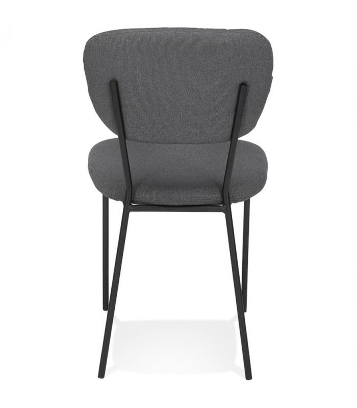 Chaise design gris foncé en tissu Meera