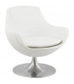 Fauteuil design blanc en similicuir Leoni