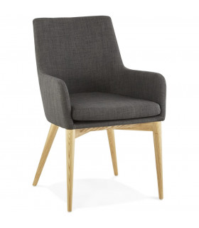 Fauteuil design gris foncé en tissu Dean