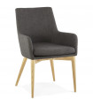 Fauteuil design gris foncé en tissu Dean