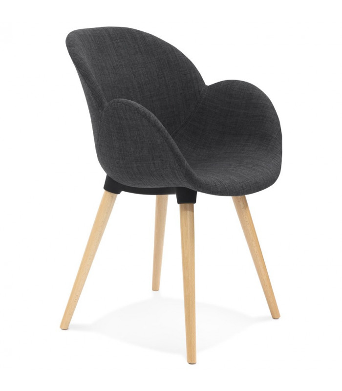 Fauteuil design gris foncé en tissu Marcella
