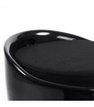 tabouret bas noir en tissu et plastique Connery