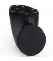tabouret bas noir en tissu et plastique Connery