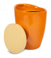 tabouret bas orange en tissu et plastique Connery