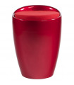 tabouret bas rouge en tissu et plastique Connery
