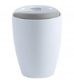 tabouret bas blanc en tissu et plastique Connery