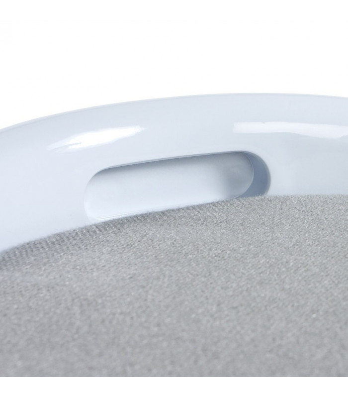 tabouret bas blanc en tissu et plastique Connery