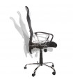 fauteuil de bureau noir en tissu et similicuir Belfont