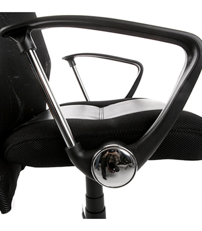 fauteuil de bureau noir en tissu et similicuir Belfont