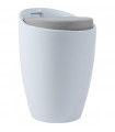 tabouret bas blanc en tissu et plastique Connery