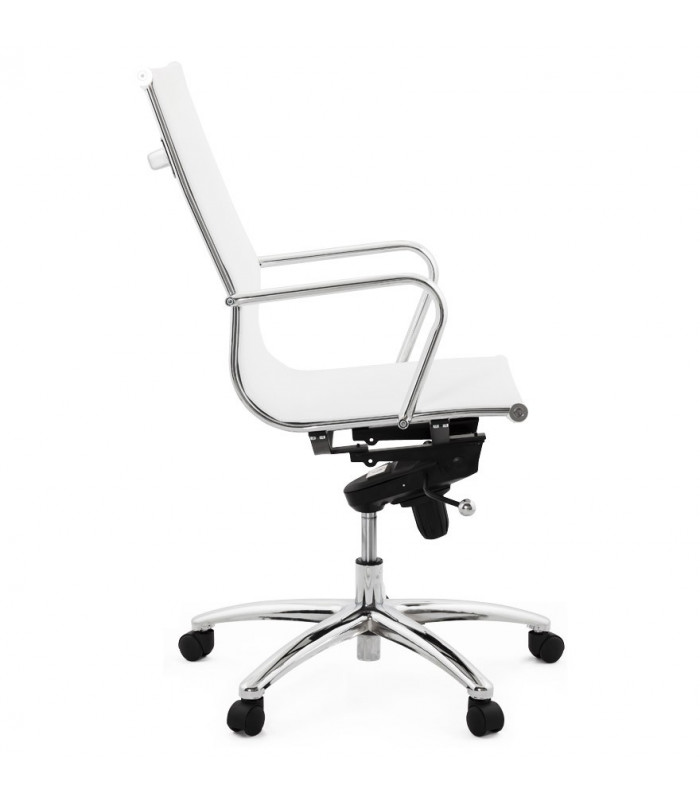 Fauteuil de bureau blanc en tissu Giamatti