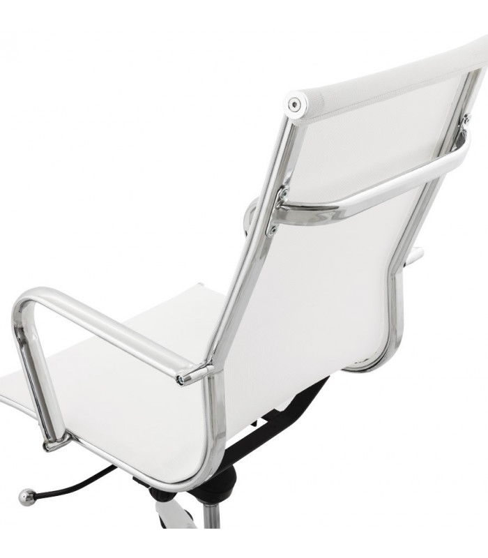Fauteuil de bureau blanc en tissu Giamatti