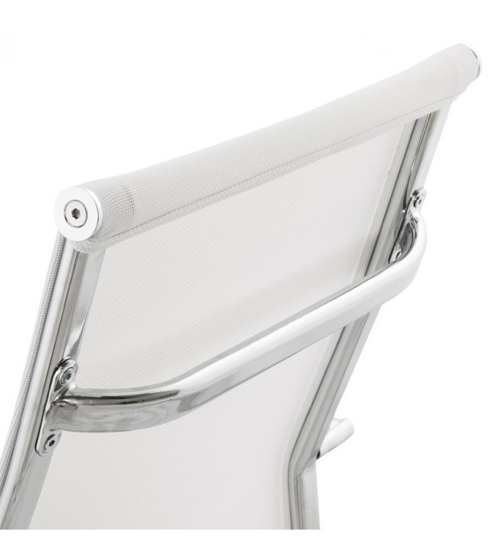 Fauteuil de bureau blanc en tissu Giamatti