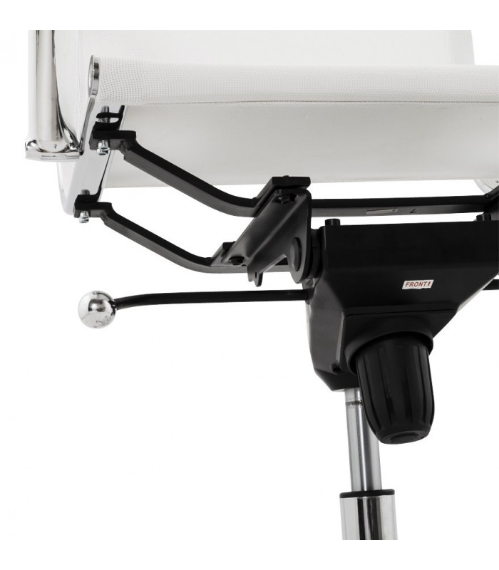 Fauteuil de bureau blanc en tissu Giamatti