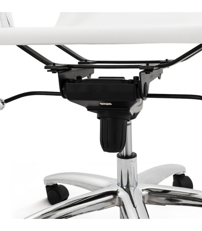 Fauteuil de bureau blanc en tissu Giamatti