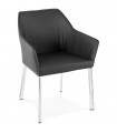 Fauteuil design noir en similicuir Gigo
