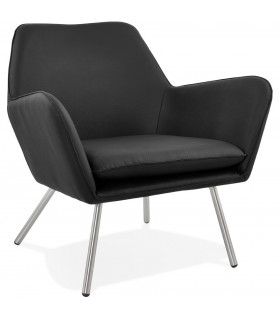 Fauteuil design noir en similicuir Grove