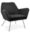 Fauteuil design noir en similicuir Grove