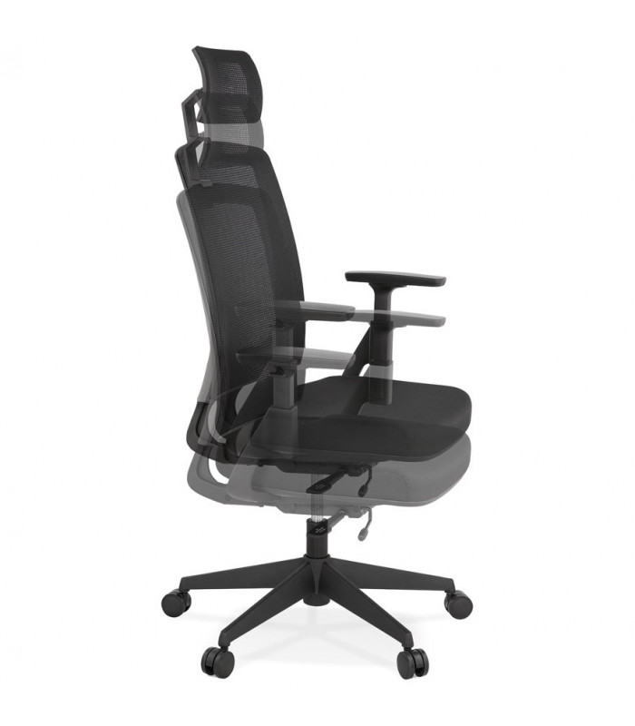 Fauteuil de bureau noir en tissu Johnson