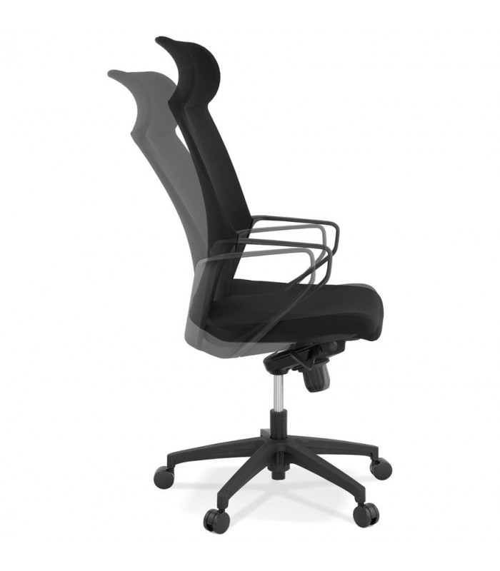 Fauteuil de bureau noir en tissu Melody