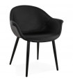 Fauteuil design noir en similicuir Henley