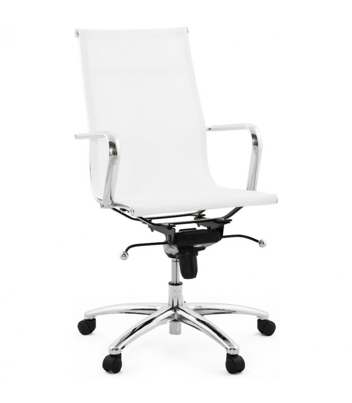 Fauteuil de bureau blanc en tissu Giamatti